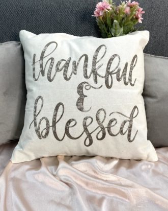 Thankful Always - Thread Work Cushion Cover