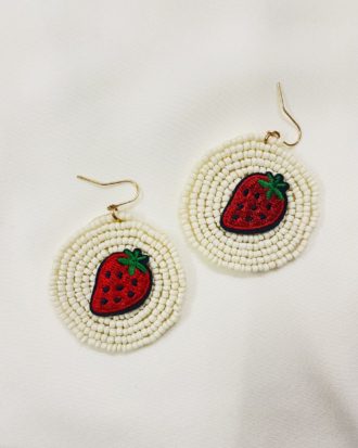 Strawberry Beaded Ear Accessory