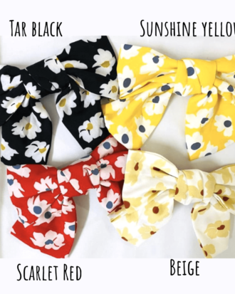 Floral Big Bow Clips