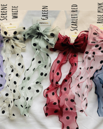 Organza Polka Bow Crocodile Clip (choose any)