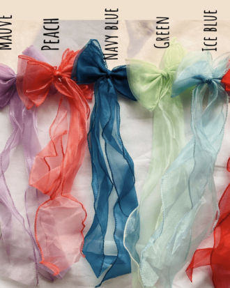 Delicate Subtle Organza Bow Clips (choose any)