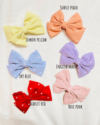 Neutral Polka Bow Clips (choose any)