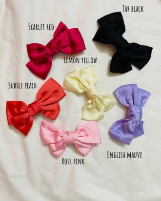 Satin Hair Bows for Women Mauve Pink